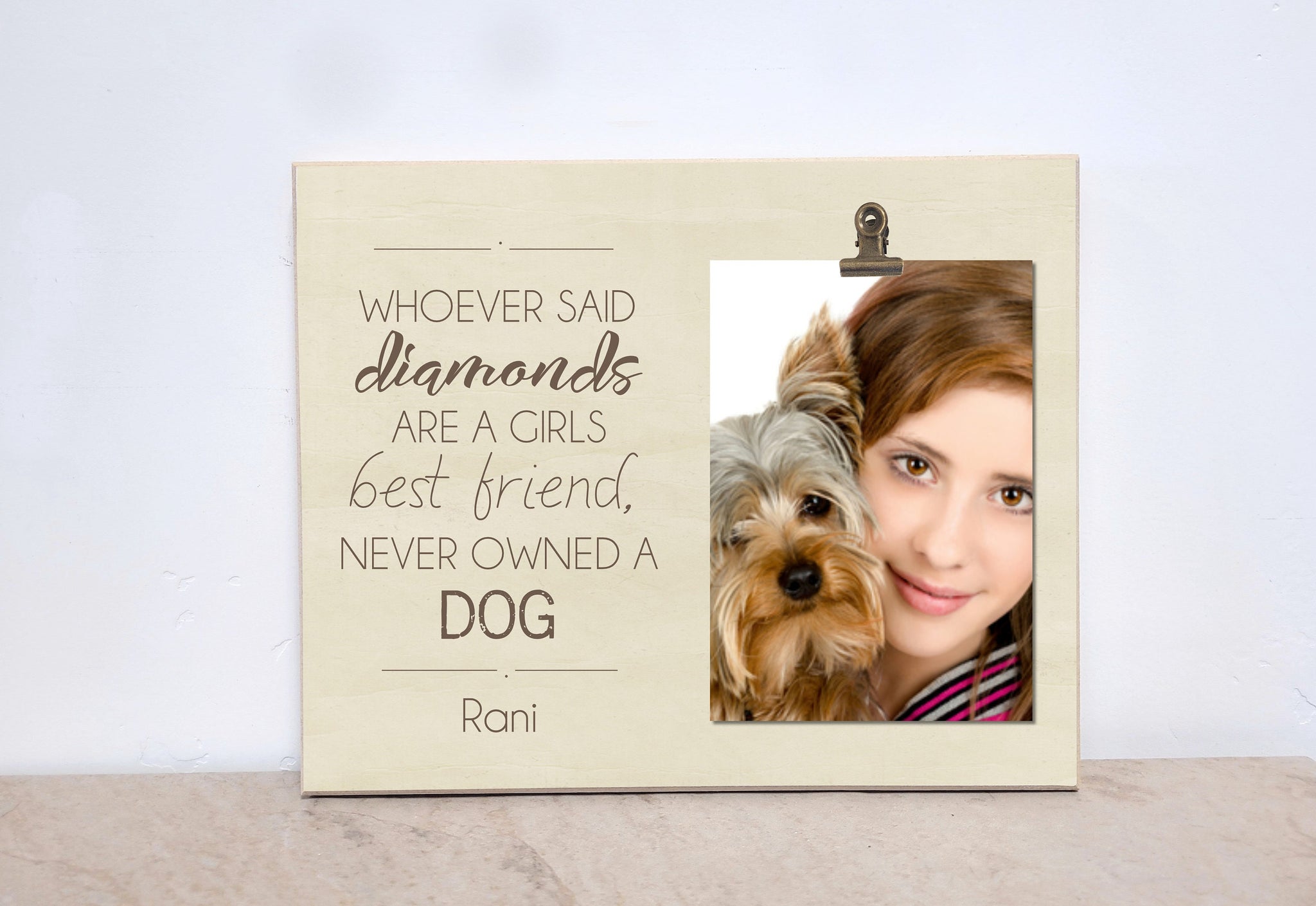 Custom Dog Breed Engraved Wood Picture in Frame - Best Friends (4x6)